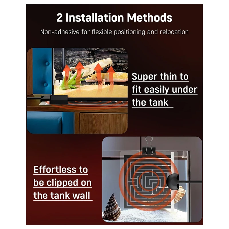 لوحة التدفئة الزواحف لوحة التدفئة الزواحف تحت خزان آمنة لوحة التدفئة السريعة للضفادع الثعابين السحالي Geckos الولايات المتحدة التوصيل