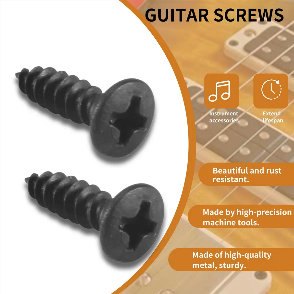 【CYBER MONDAY】100 Pcs Guitar & Pickguard Screws for & ,Black