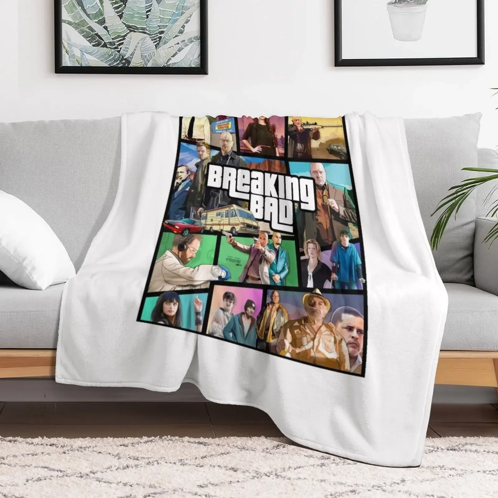 breaking bad game poster Throw Blanket Vintage Hairys blankets and throws Blankets