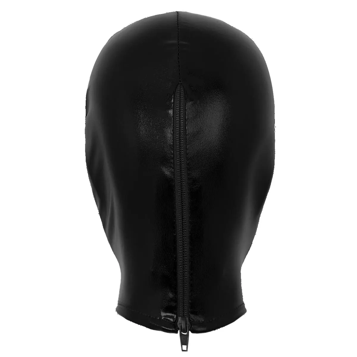 Unisex Women Mens Cosplay Face Mask Latex Shiny Metallic Open Eyes and Mouth Headgear Full Face Mask Hood for Role Play Costume