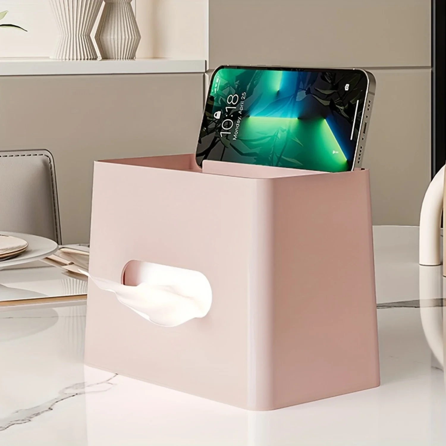 Multifunctional Tissue Box And  Control Holder, Plastic Desktop Tissue Holder For Living Room, Dining Table,  Decor