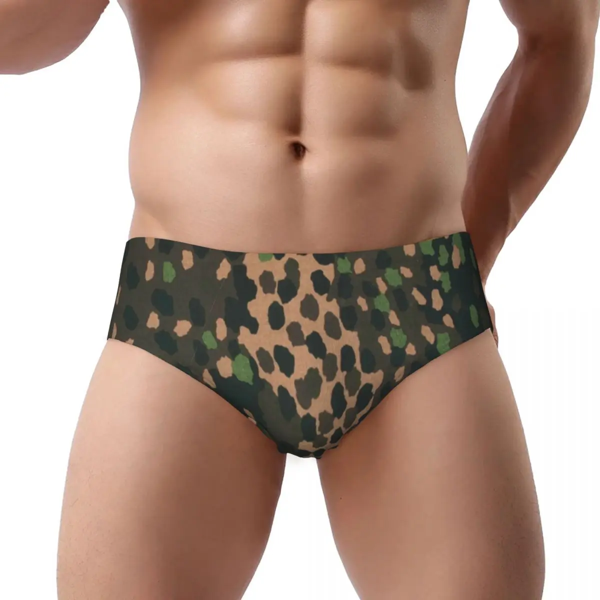 

Custom Mens Erbsenmuster Pea Dot German Camo Men Brief Panties Male Soft Camouflage Underwear Underpants