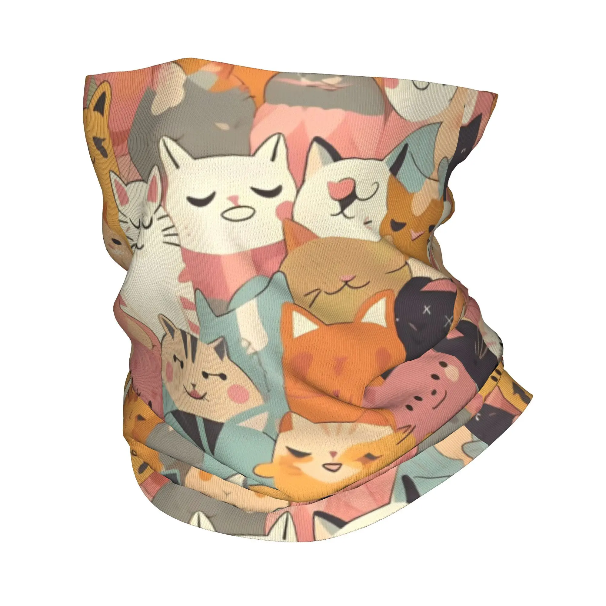 Sleep Cat Kawaill Máscara Bufanda Mercancía Cuello Polaina Bandana Multiuso Senderismo Headwear Unisex A prueba de viento