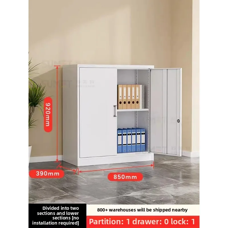 

Iron file cabinet Locker Office data cabinet Locked storage Household small Opposite door Low