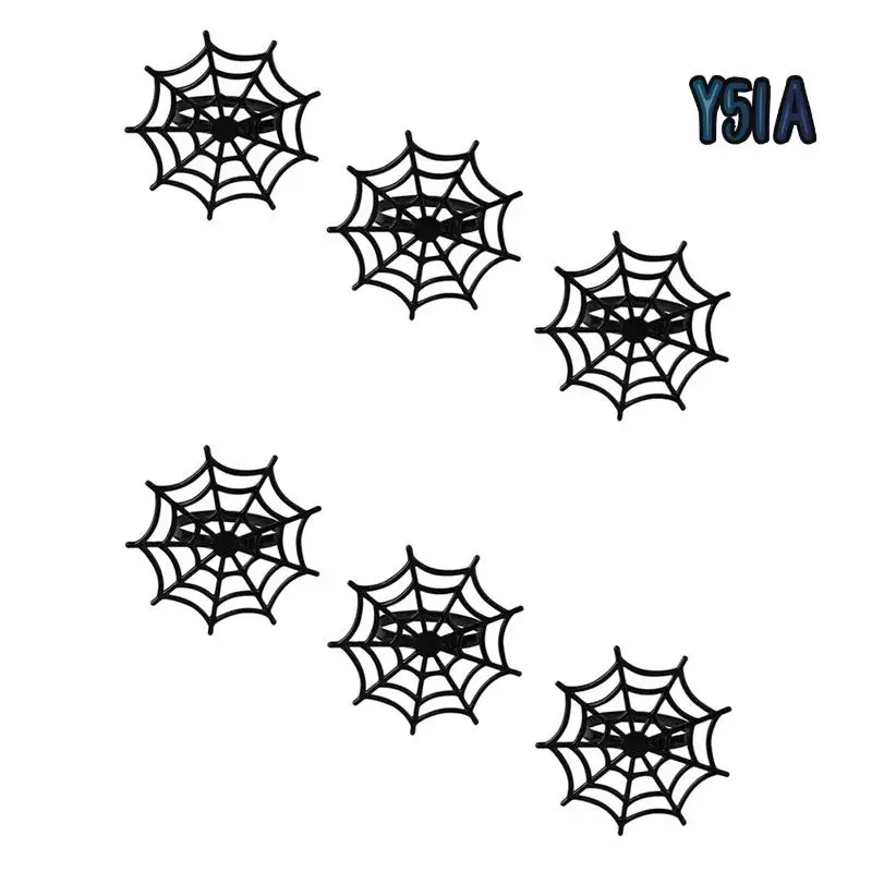 

Y51A-Halloween Napkin Ring Set Spider Halloween Napkin Black Terror Metal Alloy Napkin Clasp