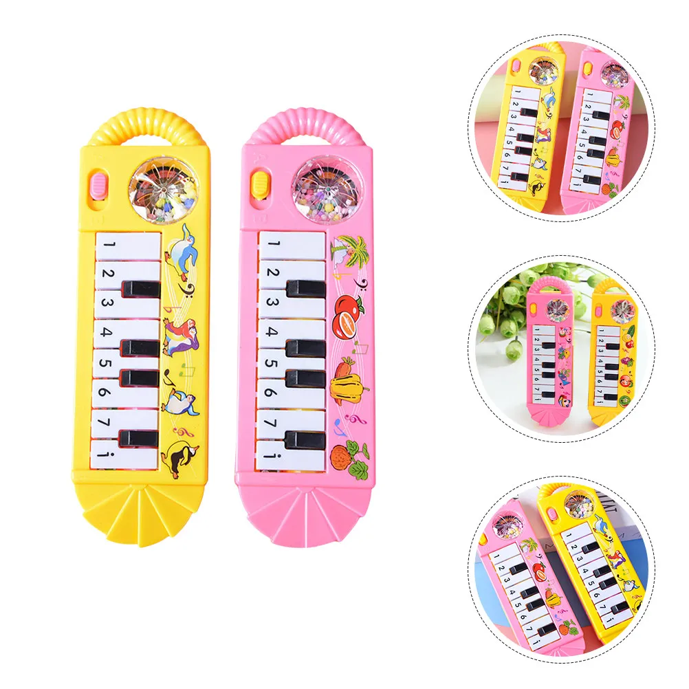 

2Pcs Electronic Cartoon Keyboard Piano Baby Musical Instrument for Toddlers Early Learning Hand Coordination Intelligence