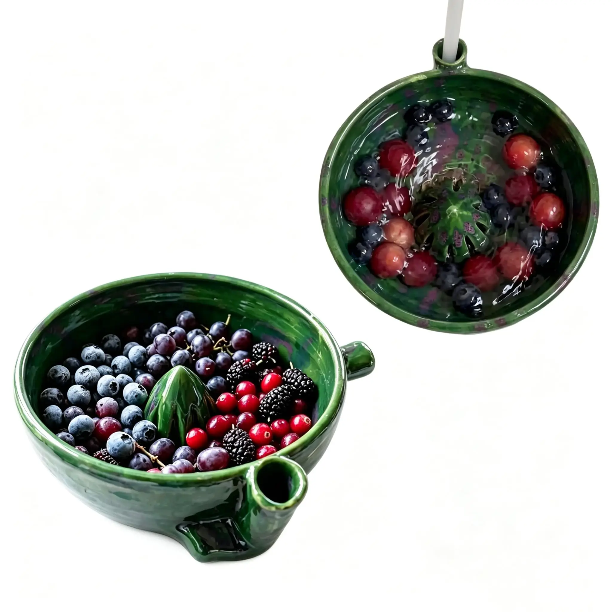 

1Pc Automatic Swirl Fruit Washing Basket Quick Drain Strainer Large Capacity Vegetable Berry Drain Bowl Household Supplies