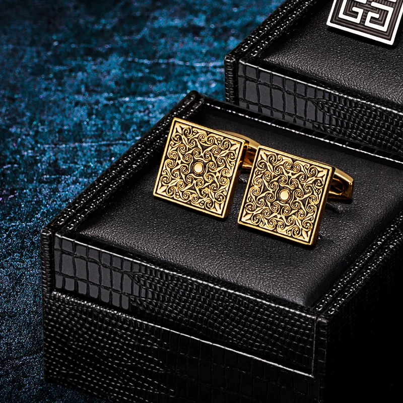 KFLK jewelry French shirt cufflinks for mens Brand Retro Cuff links Luxury Wedding Gold-color Button High Quality guests