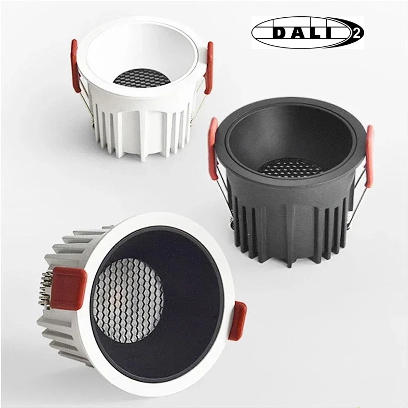 DALI Dimmable Narrow bezel COB Spotlights 7W 9W 12W 15W 18W 24W Recessed LED Downlight AC220V Ceiling lamp Home business