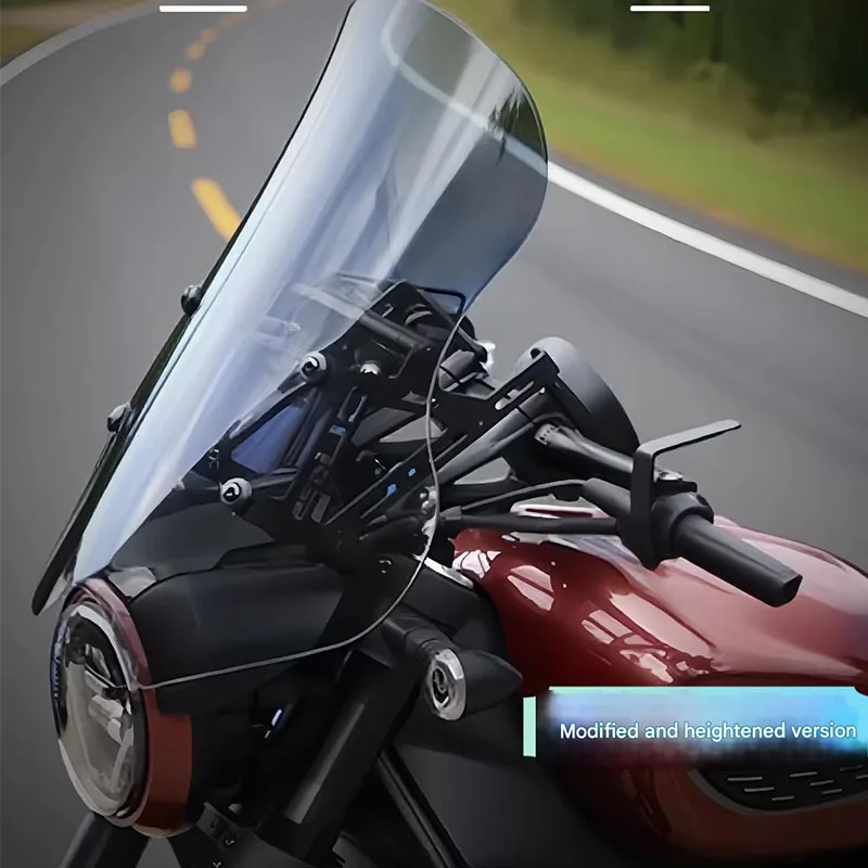 VOGE CU625 modified windshield modification - adding height and width to the windshield, including the front windshield glass.