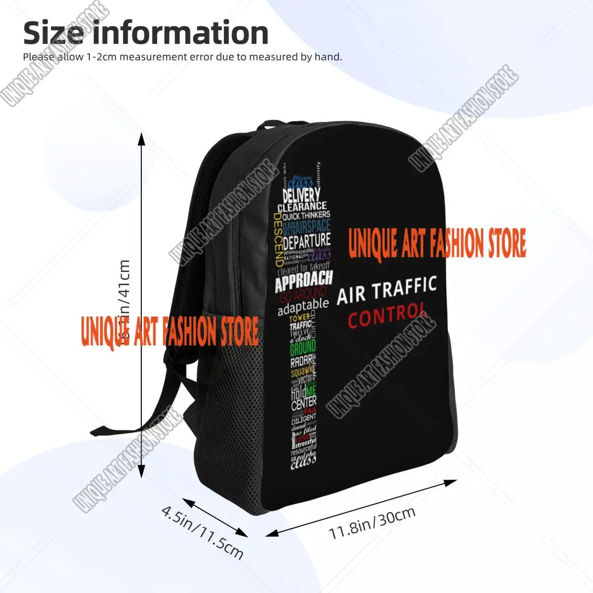 Personalized Air Traffic Controller Backpacks Women Men Basic Bookbag for School College Pilot Air Fighter Bags
