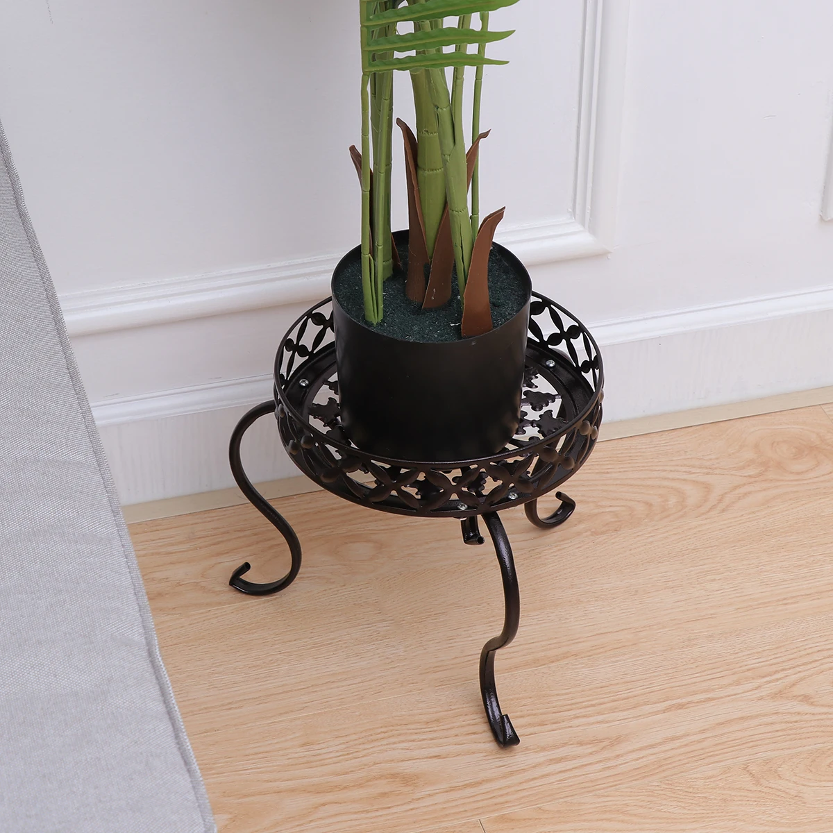 

Iron Flower Stand Single Layer Plant Shelf Decor Mini Compact Geometric Home Office Wall Desktop Window Fridge Plant Holder