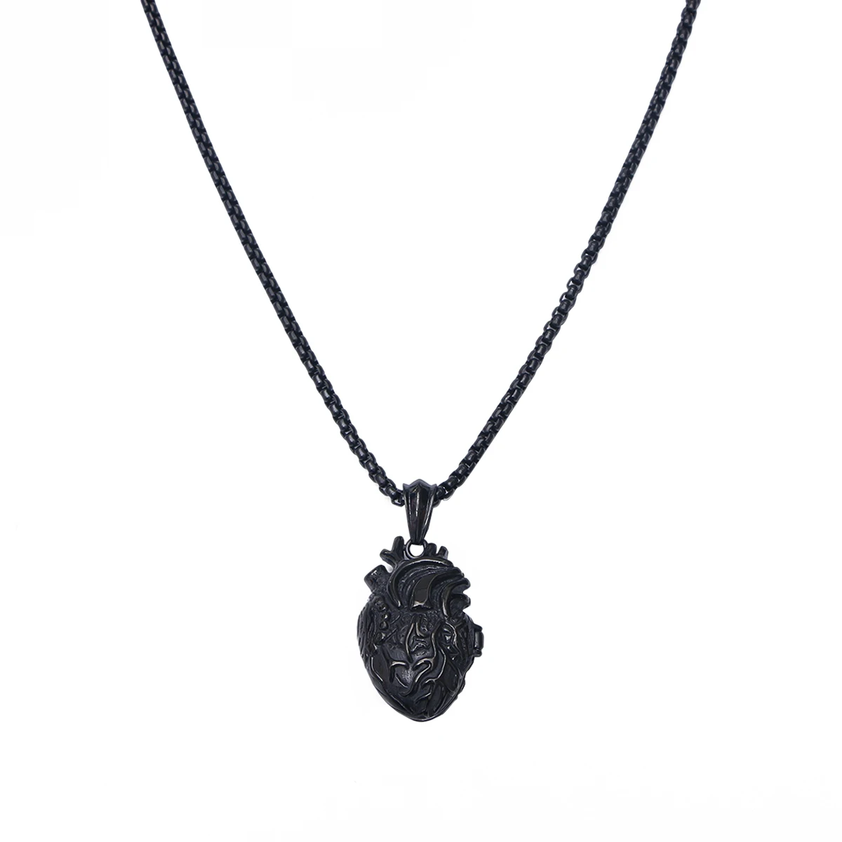 

Men Titanium Steel Necklace Fashion Pendant Durable Charm Necklace For Men Birthday Wedding Gift Black Large 4*60Cm (1168) Metal