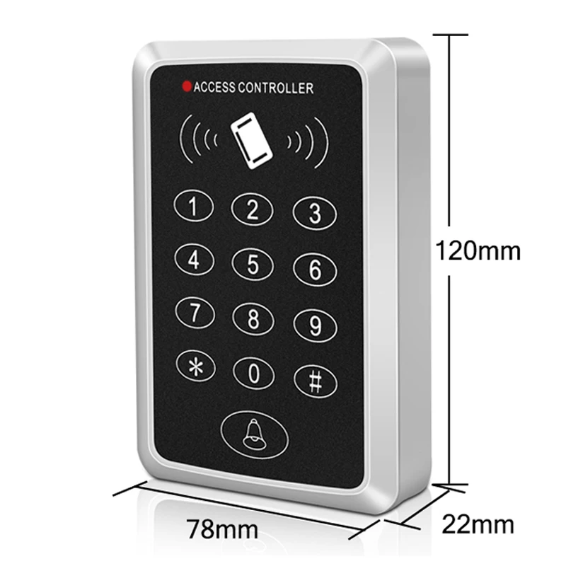 Teclado de Control de acceso RFID de 125KHz, lector de tarjetas EM, sistema de Control de acceso de puerta, sistema de teclado abridor de cerradura