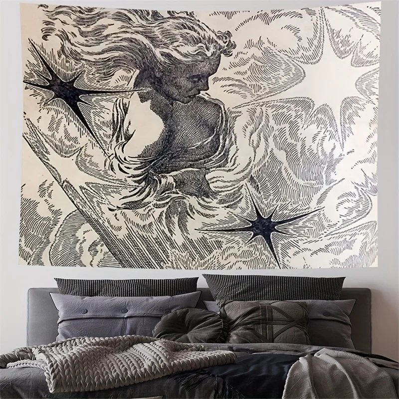 Abstract Figure Art Tapestry - Unique Modern Design for Home Decor - Adds Mystery and Elegance and Charm to Any Room