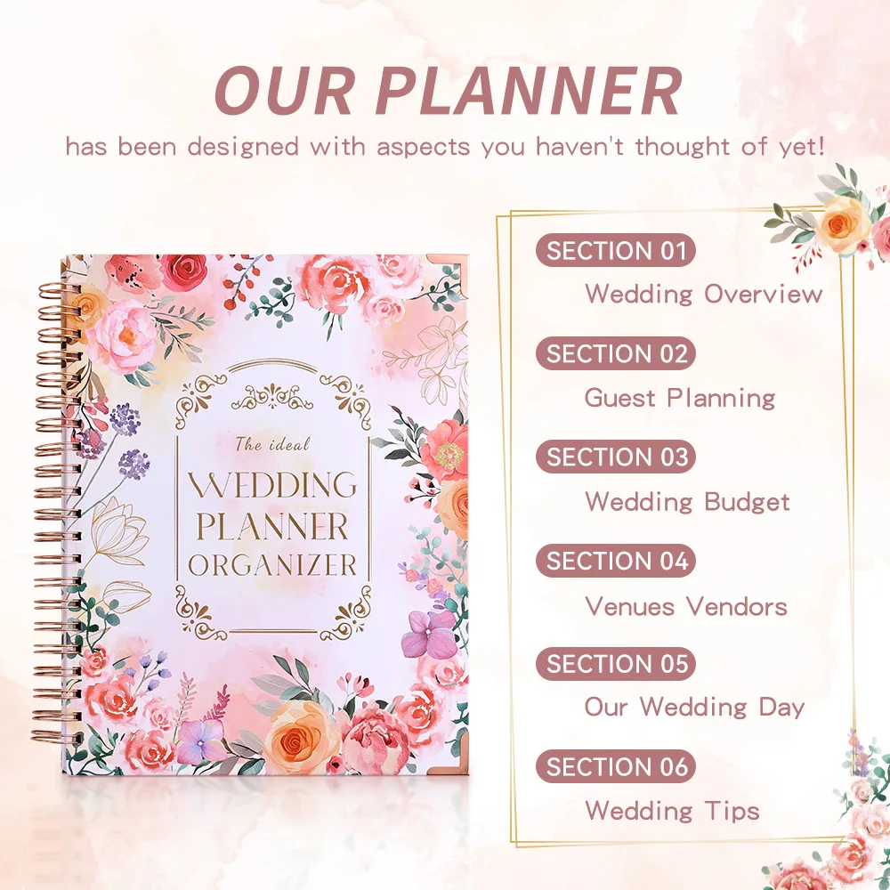 132Pages Your Perfect Day Wedding Planner for Bride Wedding Planning Journal And Organizer Planner Included Wedding Budget Tips