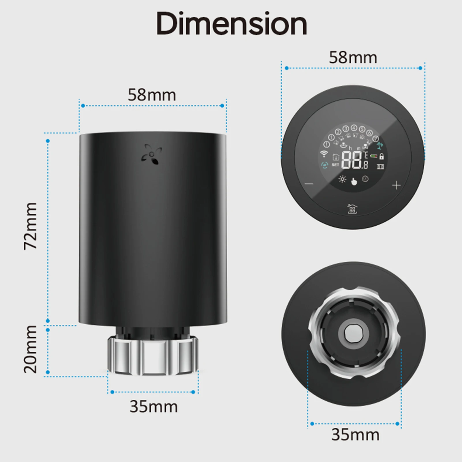 Tuya Zigbee Thermostatic Radiator Valve Thermostat with Smart Life Smart Home Tuya Alexa & Google Home Thermostat TRV Valve