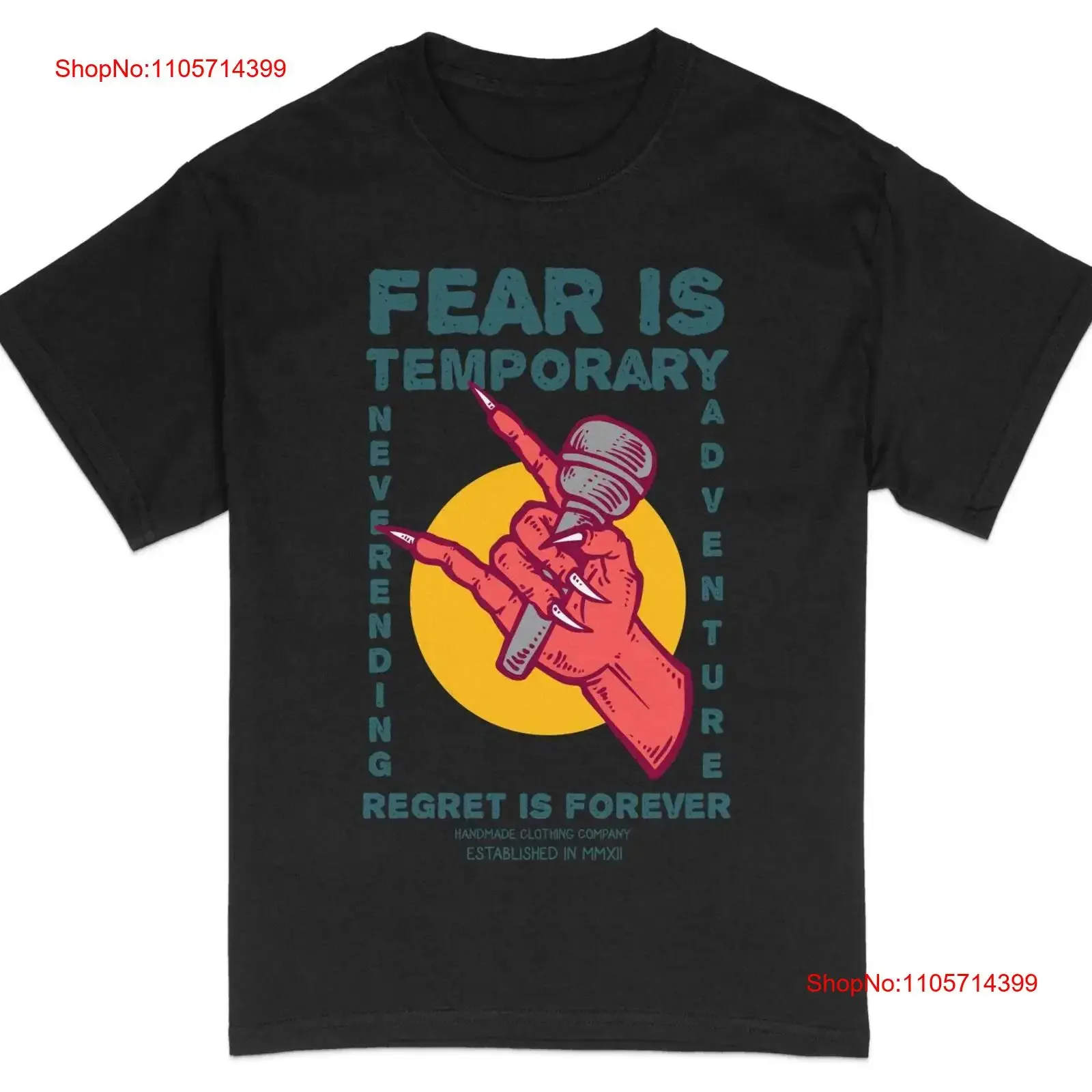 Inspirational Quote T Shirt Fear Is Temporary Regret Forever Motivational Adventure Apparel Cotton vintage Washed Versatile