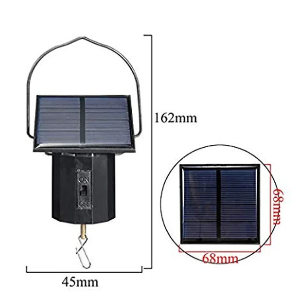 Solar Powered Hanging Wind Motor With Flexible Design And Soothing Sound Outdoor Accessories  With Top Hooks And Bottom Clips