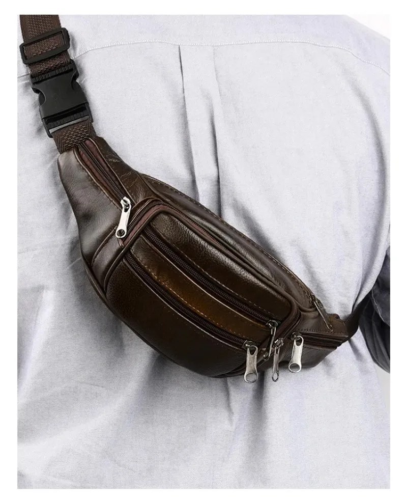Umhängetasche Luxuriöses Design Langlebige Taschen Brusttasche Business Herren-Handtasche Schultertasche Herren Echtleder Brusttaschen – Detail 5