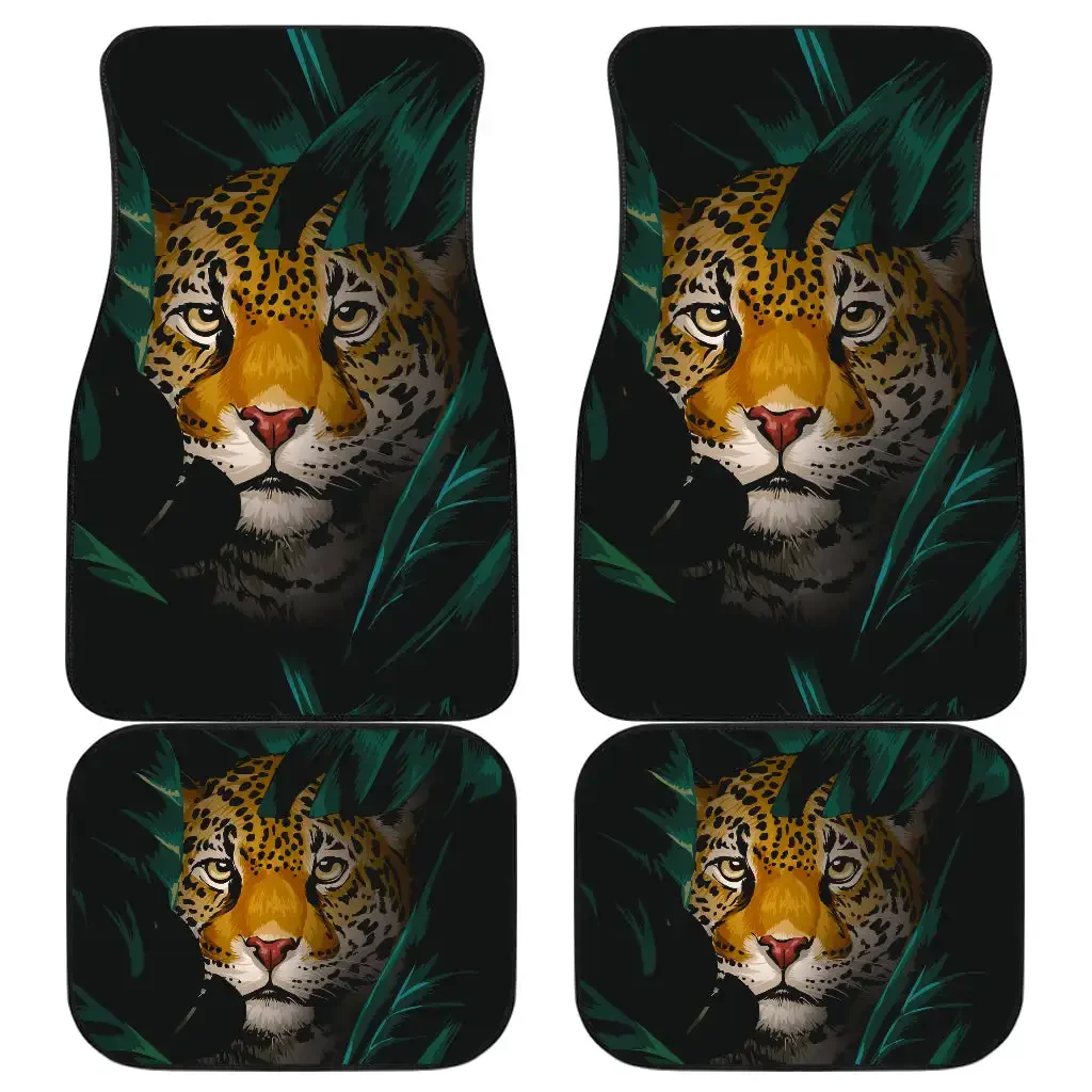 Leopard Wild Car Floor Mats, dianteiro e traseiro acessórios do carro, conjunto completo, 4 pcs, Ci220520-04