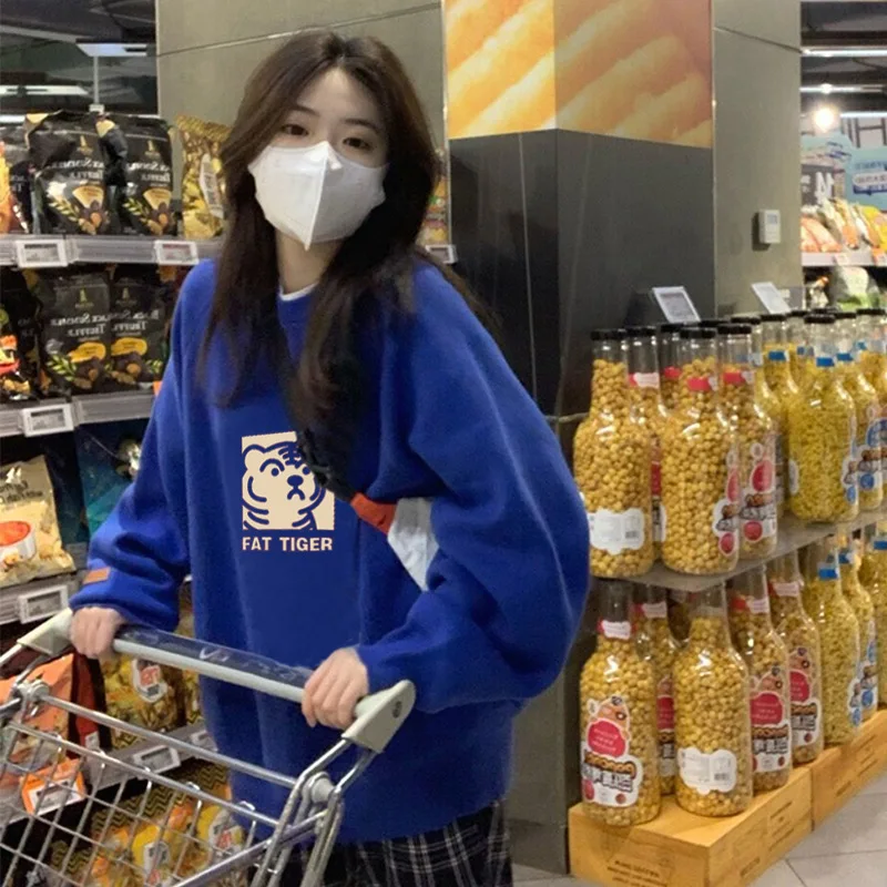 Women'S Sweatshirts Zip-Up Cotton Tops Poleron Clothes Winter Women'S Oversize 2000S For Japanese With Zipper Y2K Woman Retro