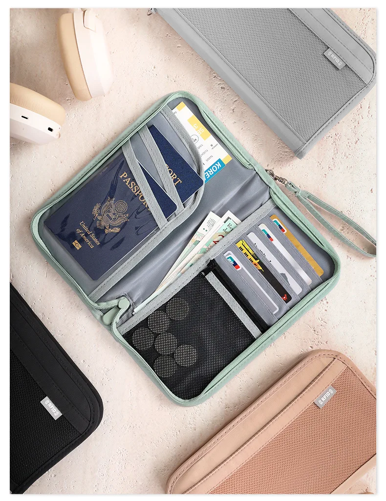 1 Stück Reise Brieftasche RFID Blocking Familien pass Inhaber tragen Aufbewahrung koffer Passi haber Bargeld Dokument Veranstalter für Karten/Ti – Detail 11