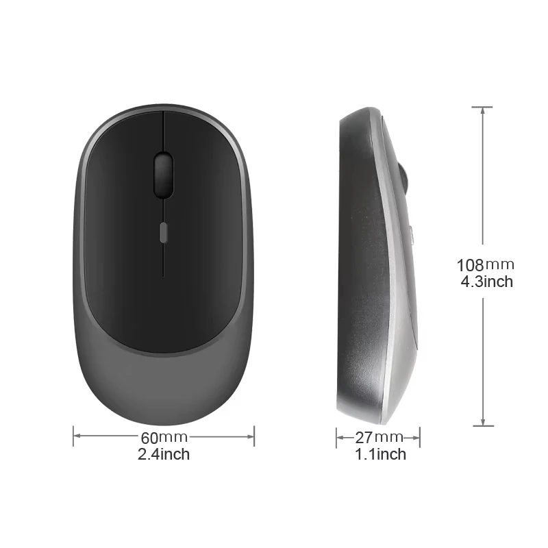 ماوس Xiaomi MIJIA اللاسلكي المتوافق مع البلوتوث 2.4G وضع مزدوج ماوس صامت قابل للتعديل DPI USB ماوس مكتب الألعاب القابل لإعادة الشحن