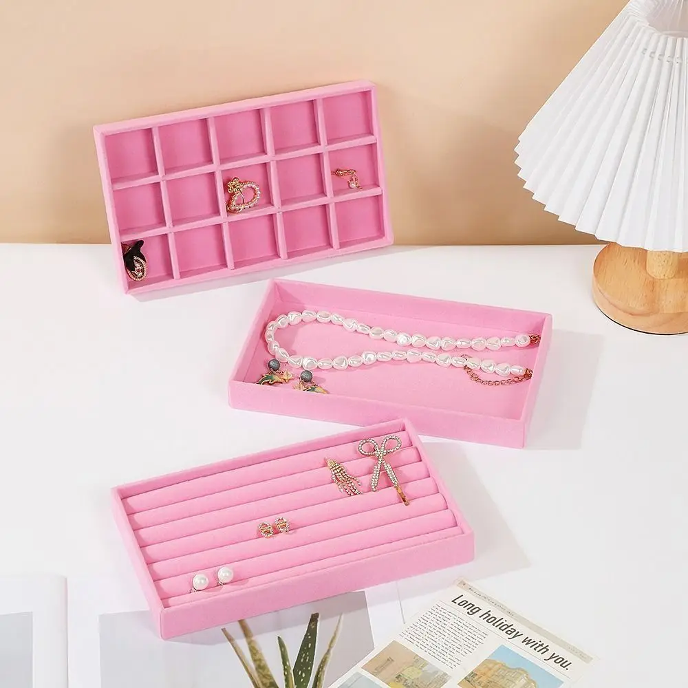 Velvet Jewelry Storage Box DIY Handicrafts Drawer Box Organizer Box  Stackable Display Tray Bracelet Earring Organizers