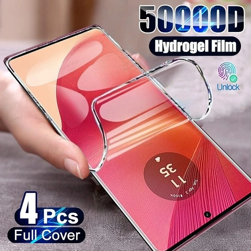 Película de hidrogel para motorola edge 60 50 fusão 40 30 pro ultra neo g56 g75 g55 g35 g84 g54 g45 g85 g52 g73 protetor de tela, 4 unidades