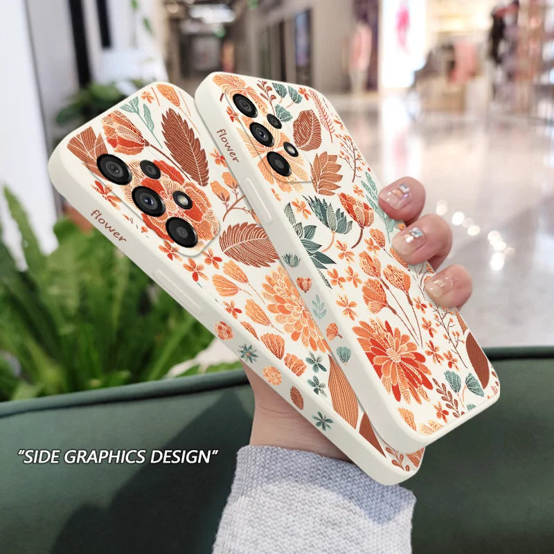 Bustling Pattern Phone Case For Samsung A54 A34 A14 A73 A53 A33 A23 A13 A03 A04 A04S A72 A52 A52S A32 A22 A15 A25 A35 A55 4G 5G