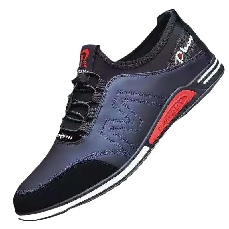 أحذية الجري غير الرسمية قطن واحد مسطح القاع للسفر في الهواء الطلق تنفس ستوكات جلد الرجال أحذية رياضية ربيع الخريف