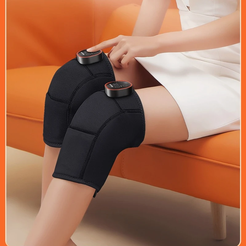 Electric Heated Knee Brace Massager, Constant Heat Pad for Arthritis & Old Knee Pain Relief, Long-Lasting Battery Rechargeable