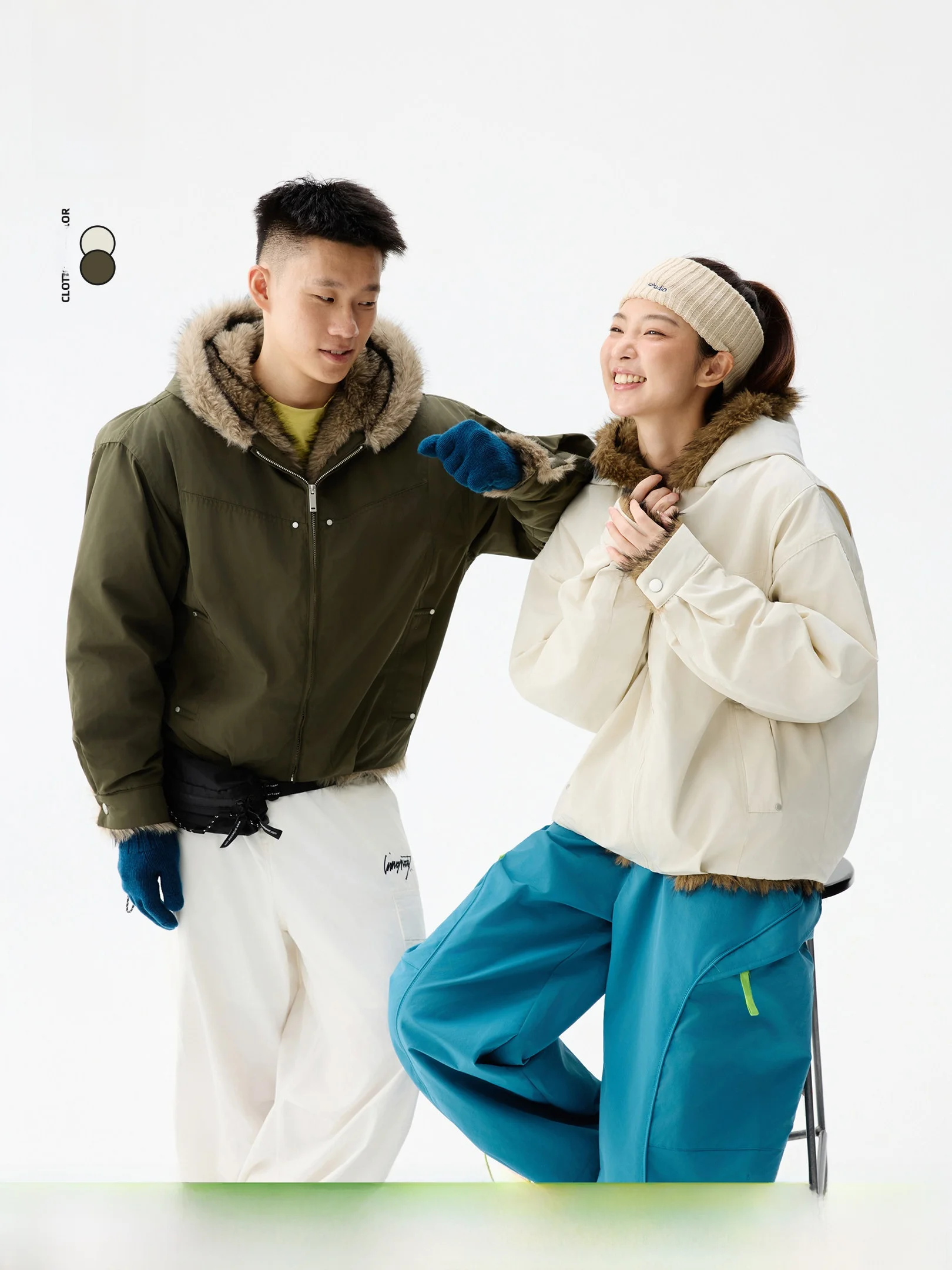 

OWOX Winter Jaet Повседневная свободная верхняя одежда с хлопковой подкладкой для мужчин и женщин с меховым воротником Thiened Warm Polyester Filling St...