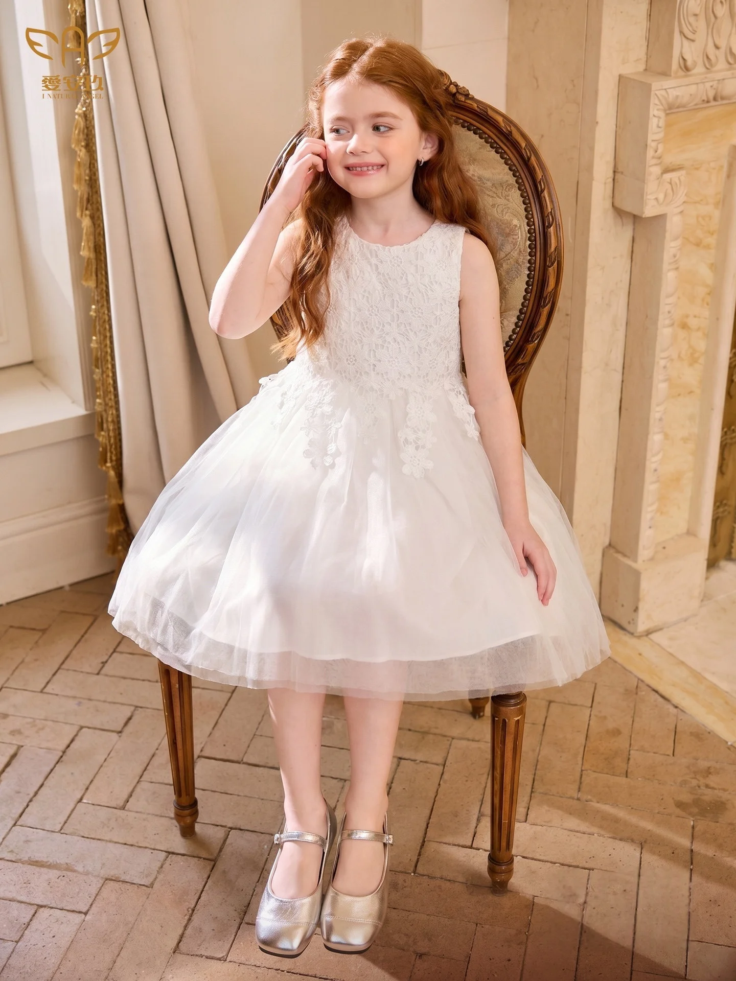 Custom Luxury Dress Women Wedding Guest Dress Flower Girl Wedding Gown Birthday Party Pageant Runway Silver Lace Ivory Floral