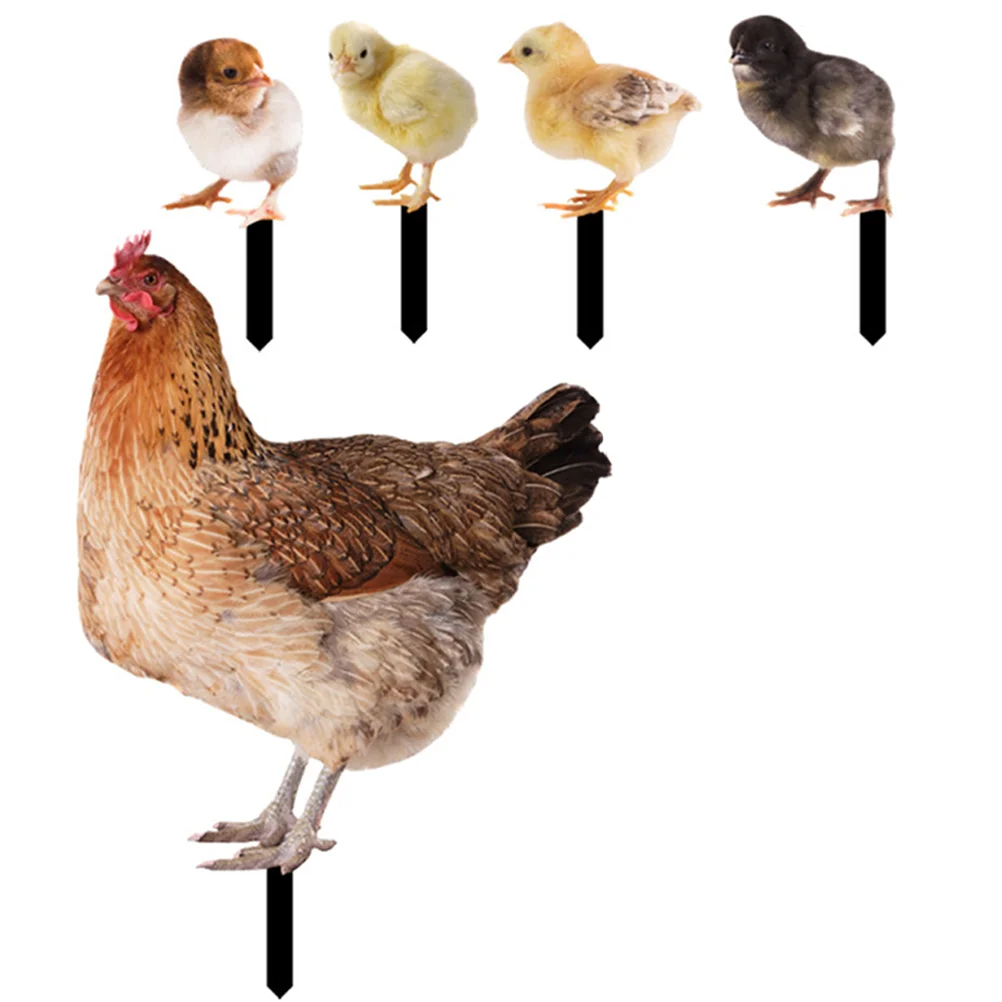 Hen Chick Ground Plug Garden Decoration Acrylic Chicken Stake Outdoor Stakes Yard Ornament