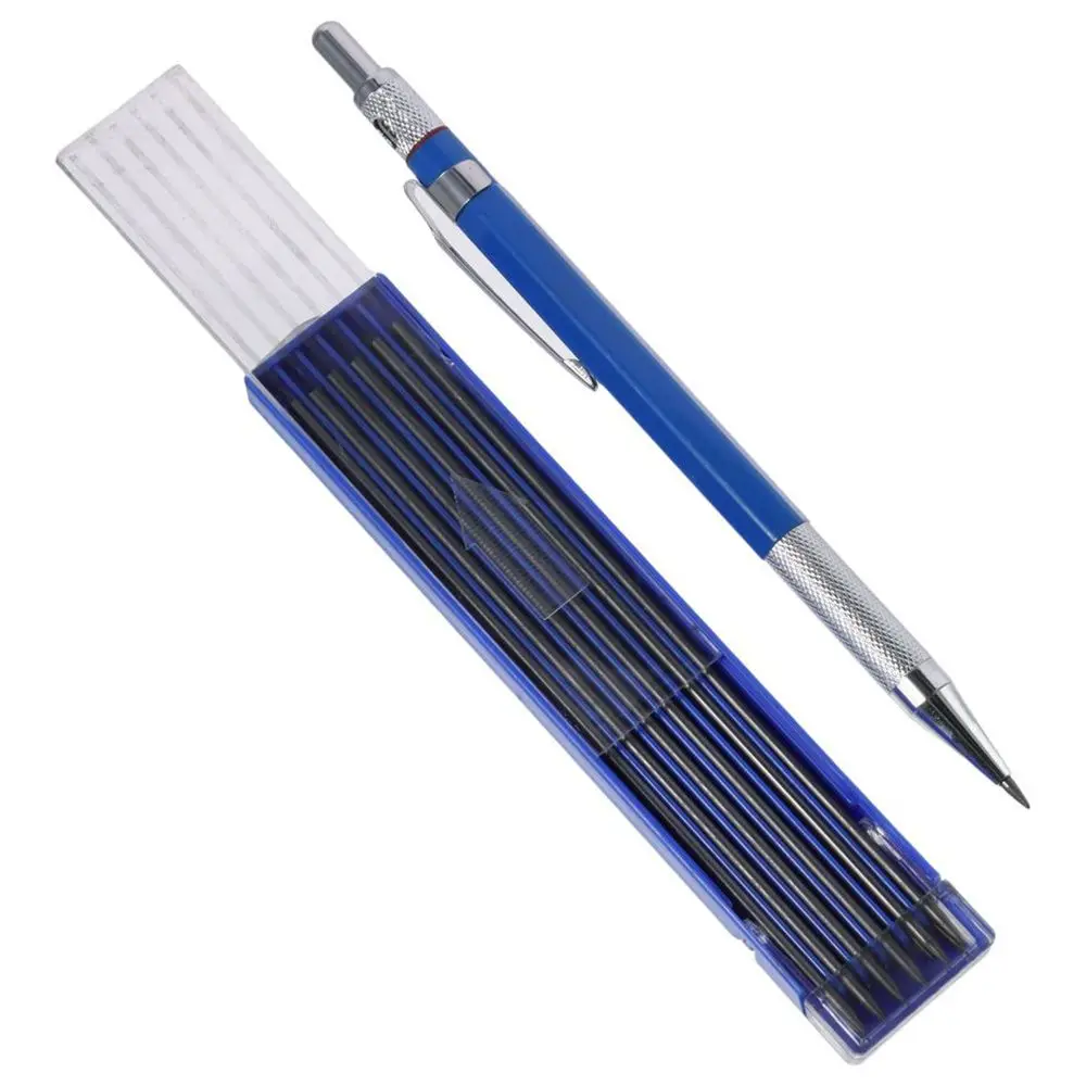 26 Pcs Pens with Built in Sharpener Welders Pencil Metal Marker Silver Round Refills Mechanical Pencils Woodworking