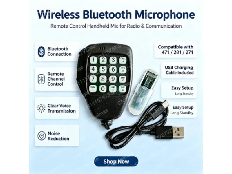 Handheld Wireless Microphone Transmitter for Car Radio Audio System