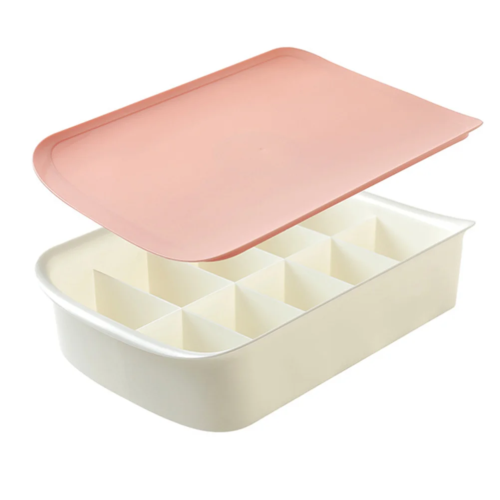 

Plastic Underwear Storage Box 10 Grids Bra Organizer Drawer Dividers Storage Case Socks Container White Case Pink Lid