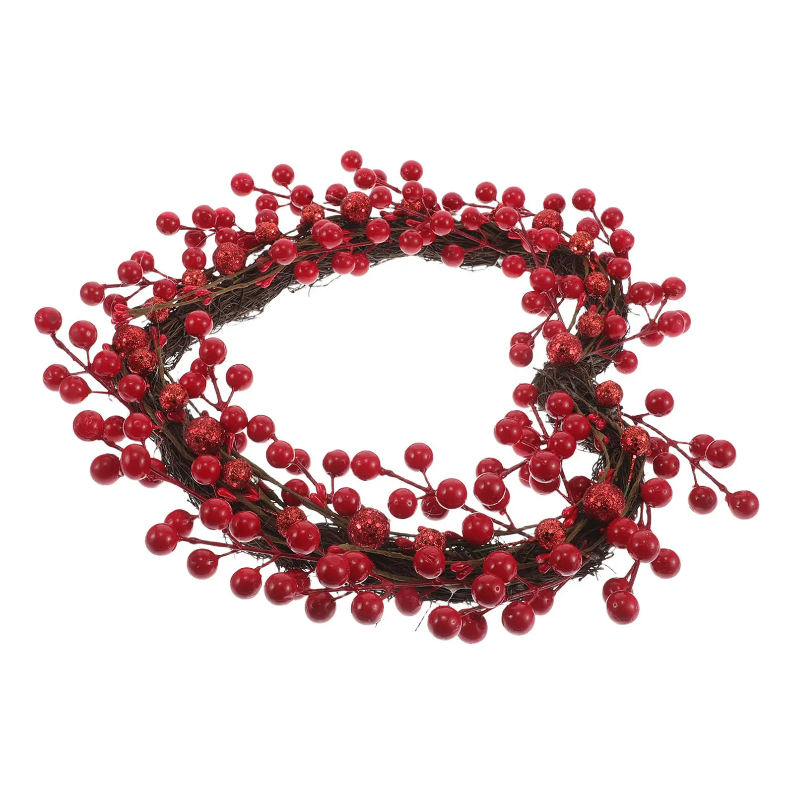 Heart Shaped Red Berry Valentine's Day Wreath Front Door Decoration Indoor Outdoor Holiday Wall Garland Romantic Home Decor