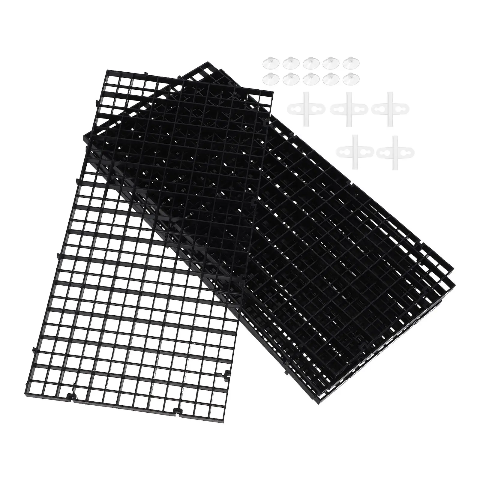 

Fish Tank Supplies Partition Set Faux Plant Tray Lights Aquarium Black Bottom Baby