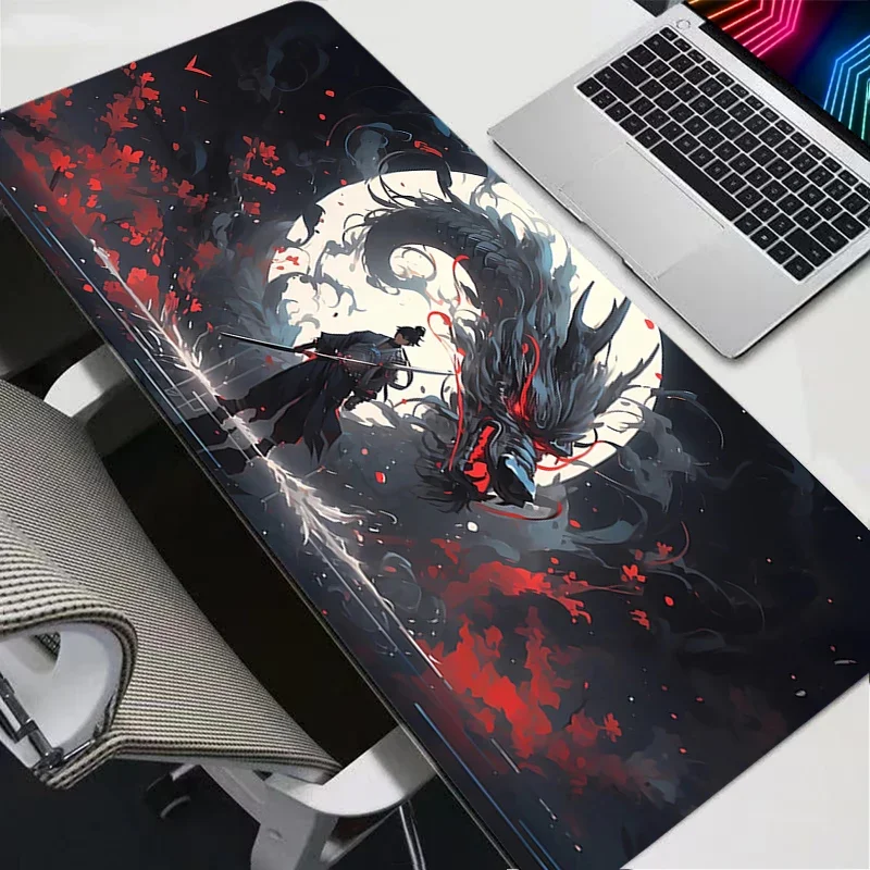 Moon Samurai Game XXL mouse pads can be used for office games Learning computer accessories Fine lock natural rubber table mat