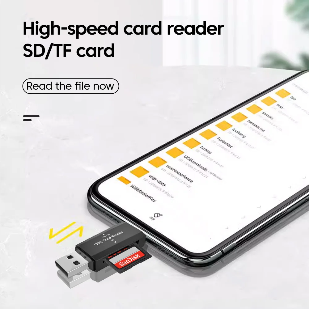 USB Type C Card Reader 2-in-1 Reader Mirco SD TF Memory Card USB 2.0 Flash Drive Cardreader Adapter For PC Laptop Accessories