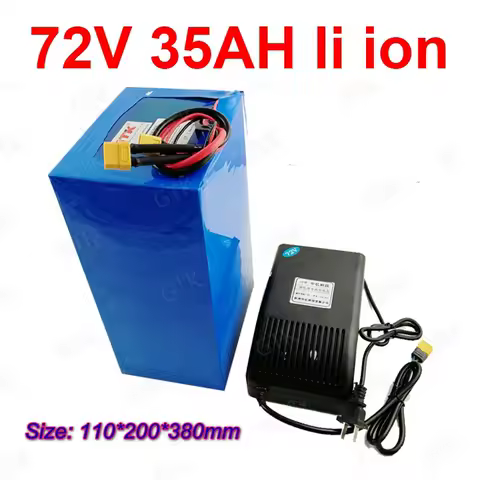 Gtk 20S 72v 35Ah 30amp lithium ion battery pack li ion for 2000w 3500w 7000w scooter inverter go cart motorcycle and 5A charger