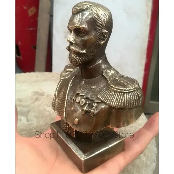 12CM Russian Tsar NICHOLAS II bust statue 5