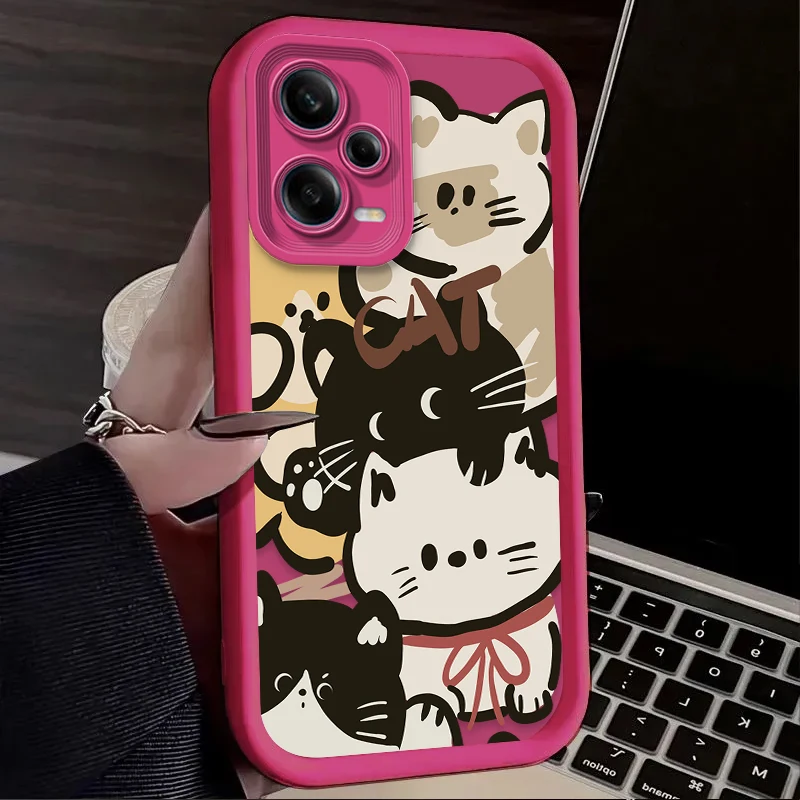 Personalized Funny Cat Case for Xiaomi Redmi Note 13 12 11 Pro Plus 4G 5G 12S 11S 10S 10 9 9S Redmi 14C 13C 12C A3 12 Back Cover image 3