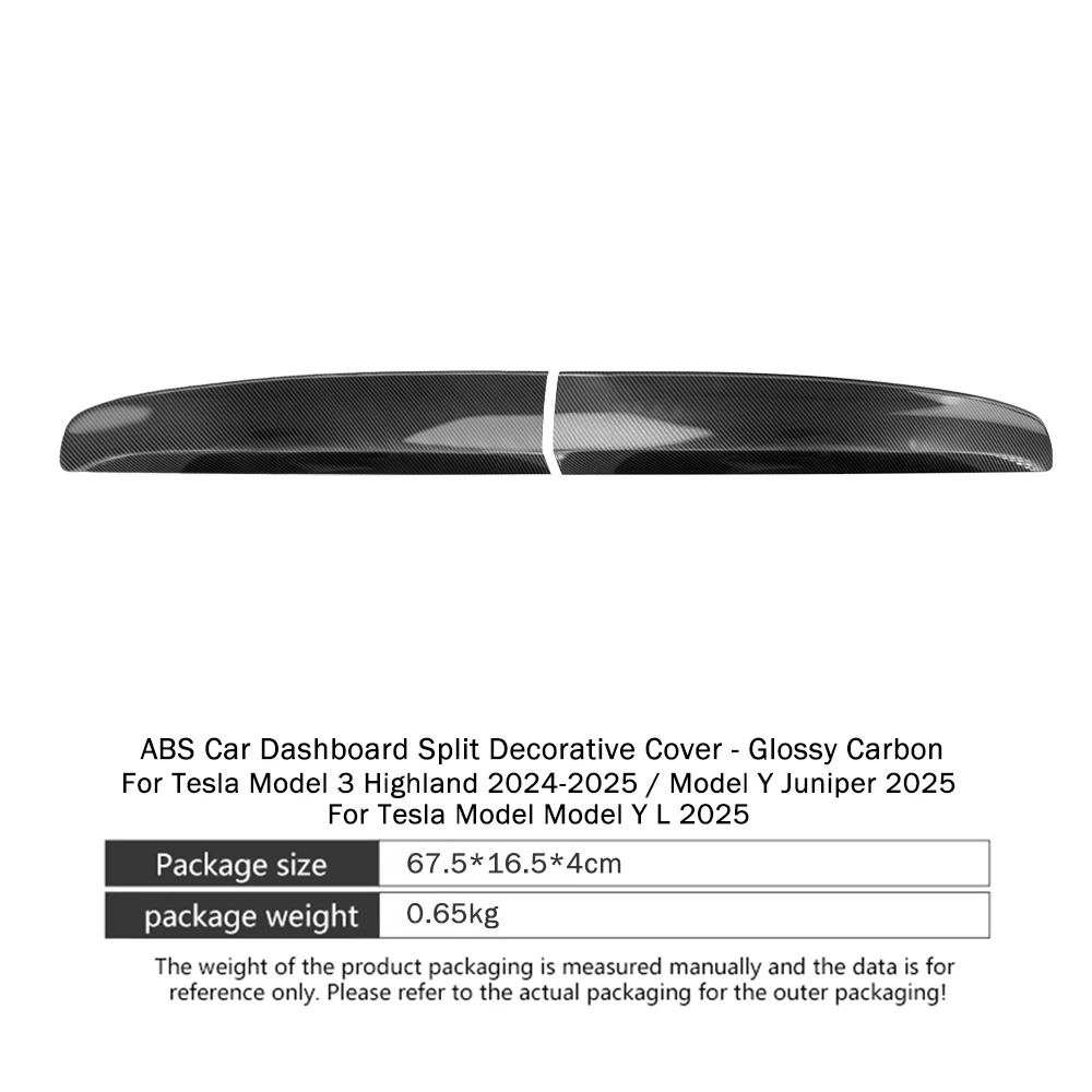 Dashboard Cover Front Split Strip Cover ABS Panel Trim Auto-interieur Voor Tesla Model 3 Highland Model Y Juniper Model Y L
