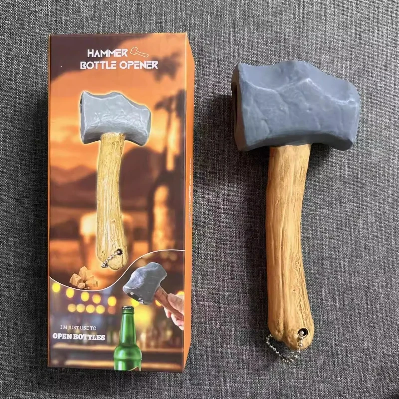 

New Personality Creative Thunder Hammer-shaped Magnetic Bottle Opener Simulation Axe Bottle Opener Fun Wine Opener Fridge Magnet