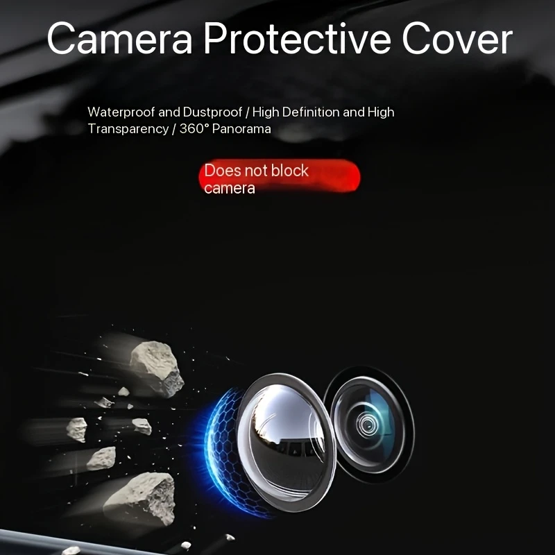 4pcs Car 360 Degree Panoramic Camera Lens Protective Cover Rearview Camera Lens Dustproof Cap For Sedan SUV Car Accessories