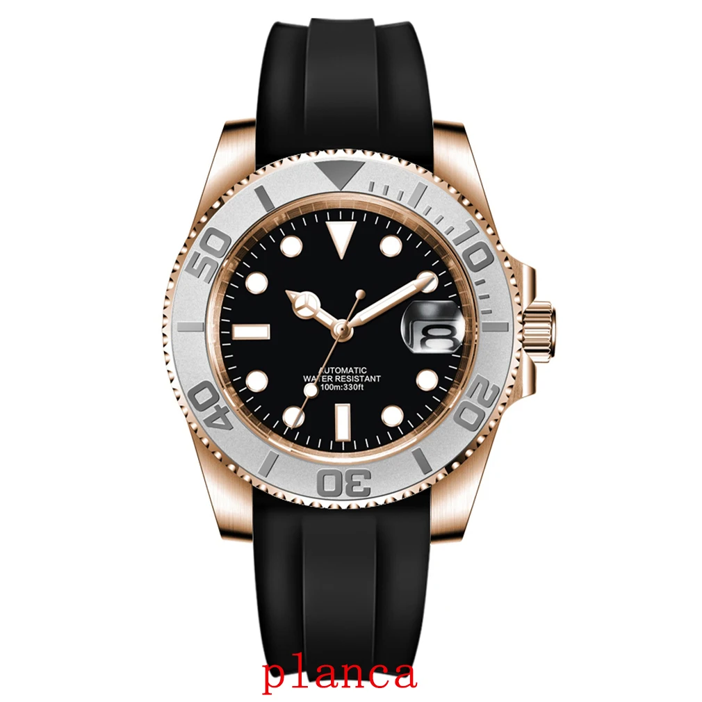 นาฬิกาข้อมืออัตโนมัติแบบกลไก 40 มม. ระบบเครื่อง nh35 กระจกแซฟไฟร์/โลโก้ปรับแต่งได้